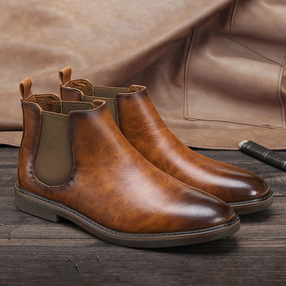 Men's Chelsea Boots Cowboy Shoes Polished Fashion Retro Cross Border Short Platform Botas Chelse
Men's Chelsea Boots Cowboy Shoes Polished Fashion Retro Cross Border Short Platform Botas Chelse