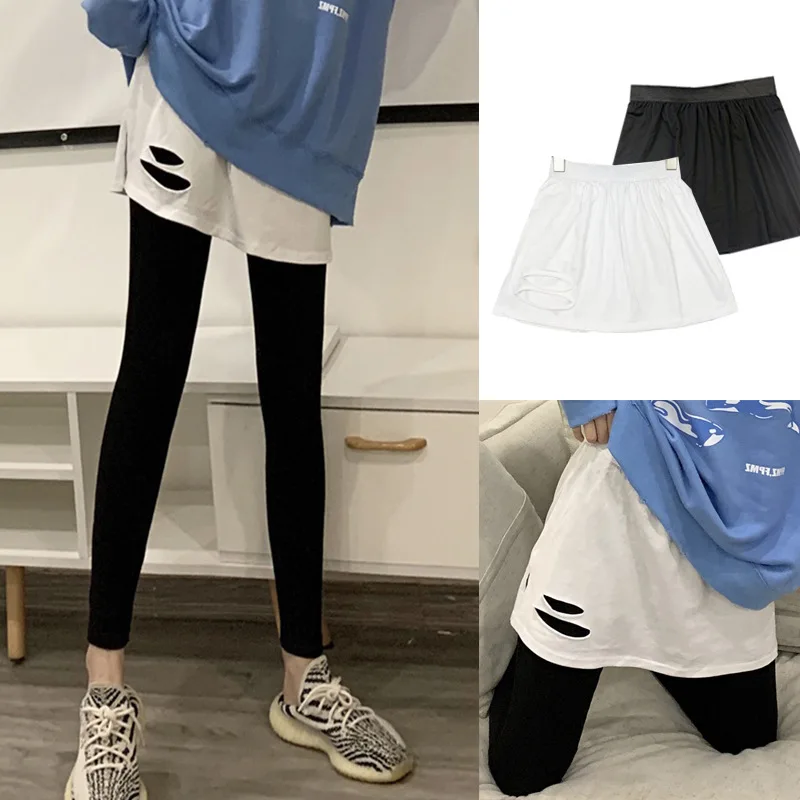 Streetwear Style 2021 Hole Cotton Mini Fake Skirt Women Elastic Slim Half-Body Thin Casual Short Detachable False Skirts SP1334
Streetwear Style 2021 Hole Cotton Mini Fake Skirt Women Elastic Slim Half-Body Thin Casual Short Detachable False Skirts SP1334
