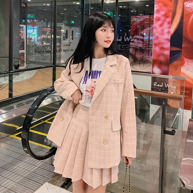 Autumn Tweed 2 Piece Set Women Slim Plaid Short Set 2021 Fashion Trim Jacket Coat + Pleated Short Skirts Suits
Autumn Tweed 2 Piece Set Women Slim Plaid Short Set 2021 Fashion Trim Jacket Coat + Pleated Short Skirts Suits