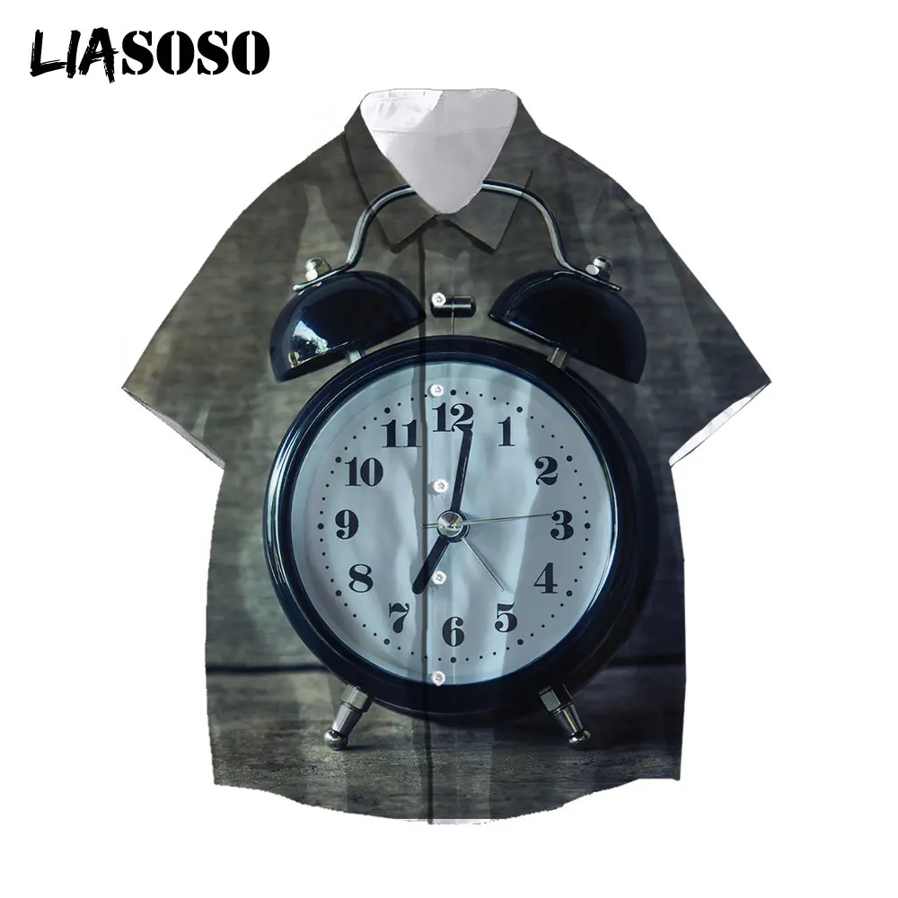 LIASOSO Summer Men Women Casual Shirts Fashion Short-Sleeve Shirts Holiday Streetwear Personalized Clock 3D Print 
LIASOSO Summer Men Women Casual Shirts Fashion Short-Sleeve Shirts Holiday Streetwear Personalized Clock 3D Print