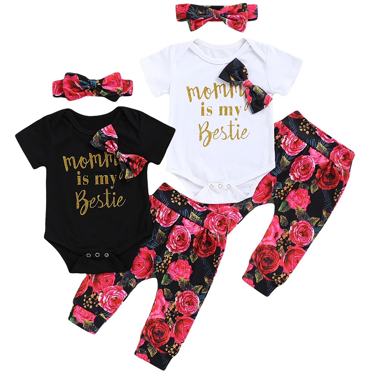 3pcs Baby Toddler Girl Cotton Outfits Suit Bowknot Romper + Floral Pants + Headband
3pcs Baby Toddler Girl Cotton Outfits Suit Bowknot Romper + Floral Pants + Headband