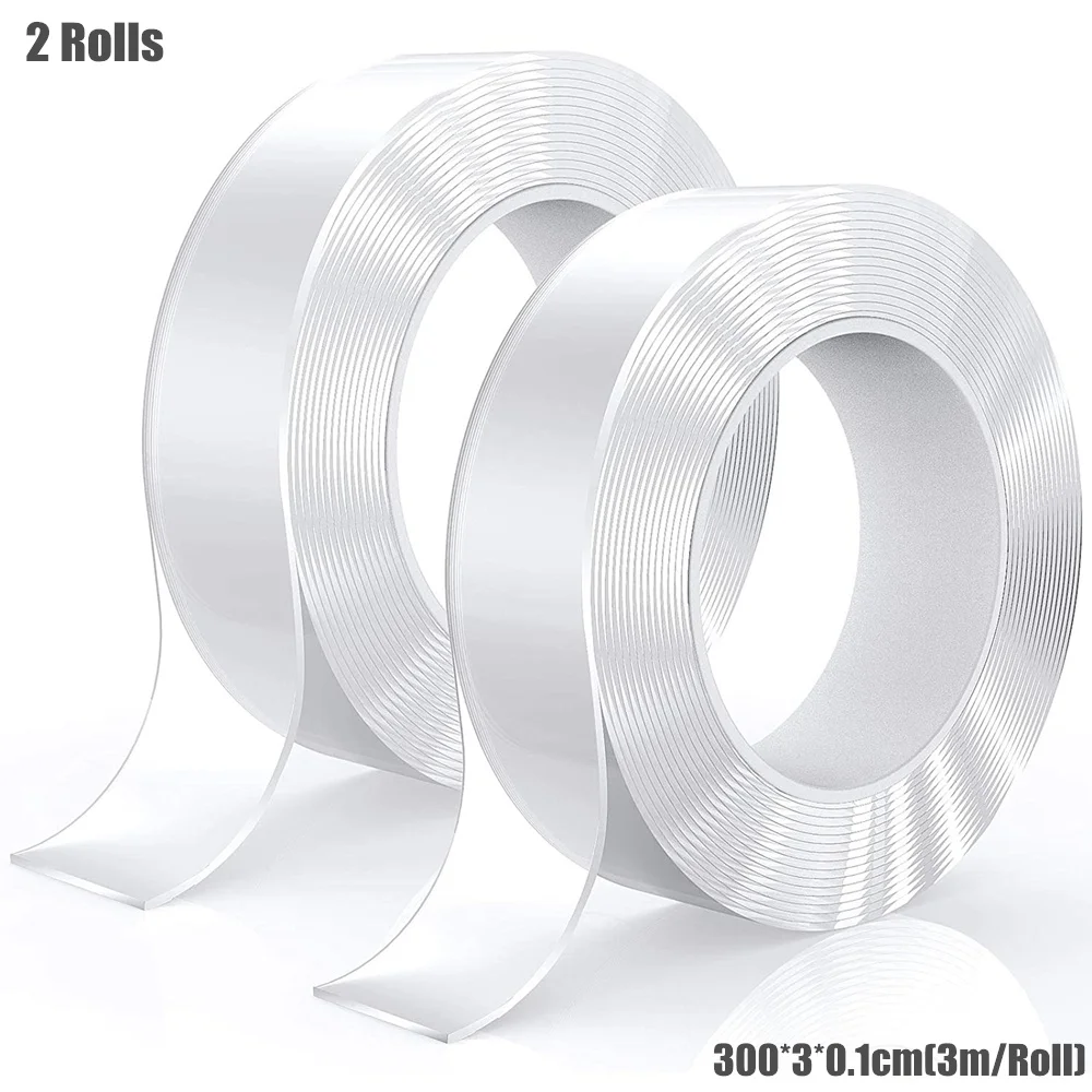 2 Rolls 3 Meters Nano Tape Double Sided Tapes Transparent NoTrace Reusable Waterproof Adhesive Tapes
2 Rolls 3 Meters Nano Tape Double Sided Tapes Transparent NoTrace Reusable Waterproof Adhesive Tapes