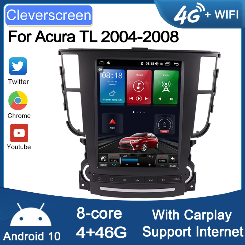 Автомагнитола для Acura TL 2004-2008 мультимедийный плеер на Android 10 автомагнитола стерео