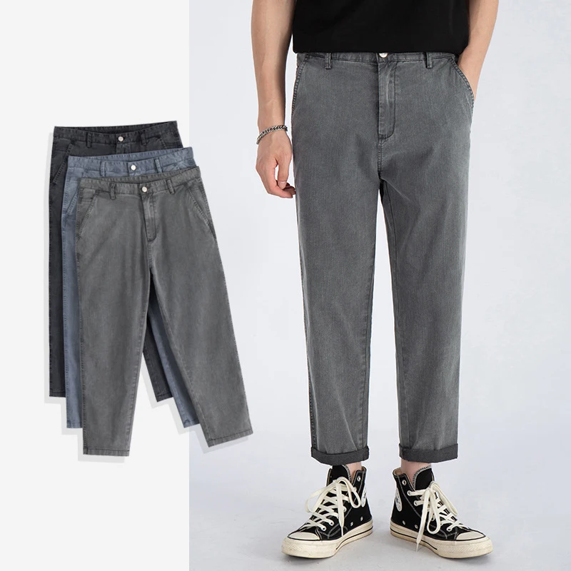 Джинсы мужские летние эластичные до щиколотки, в ковбойском стиле
Джинсы мужские летние эластичные до щиколотки, в ковбойском стиле