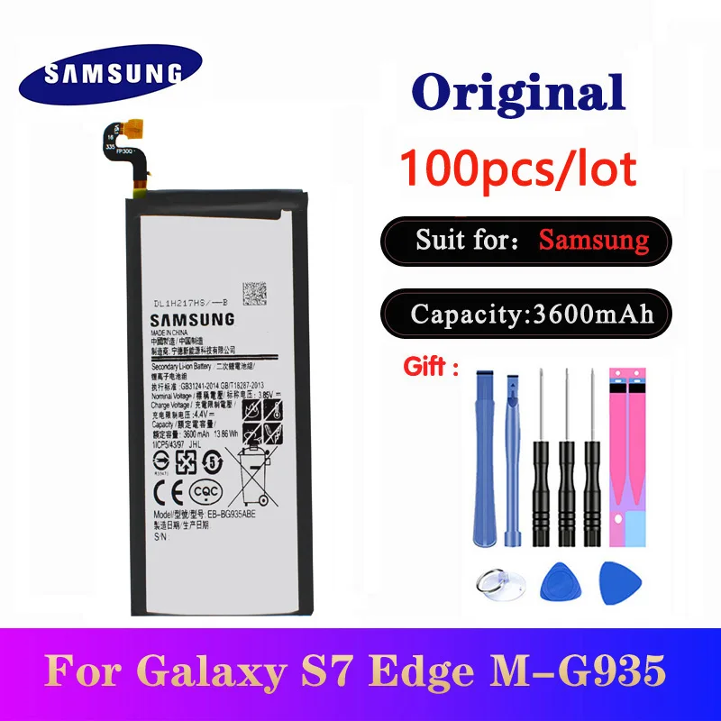 100pcs/lot Original Battery EB-BG935ABE For Samsung Galaxy S7 Edge G9350 G935FD SM-G935F Replacement Batteria AKKU 3600mAh
100pcs/lot Original Battery EB-BG935ABE For Samsung Galaxy S7 Edge G9350 G935FD SM-G935F Replacement Batteria AKKU 3600mAh