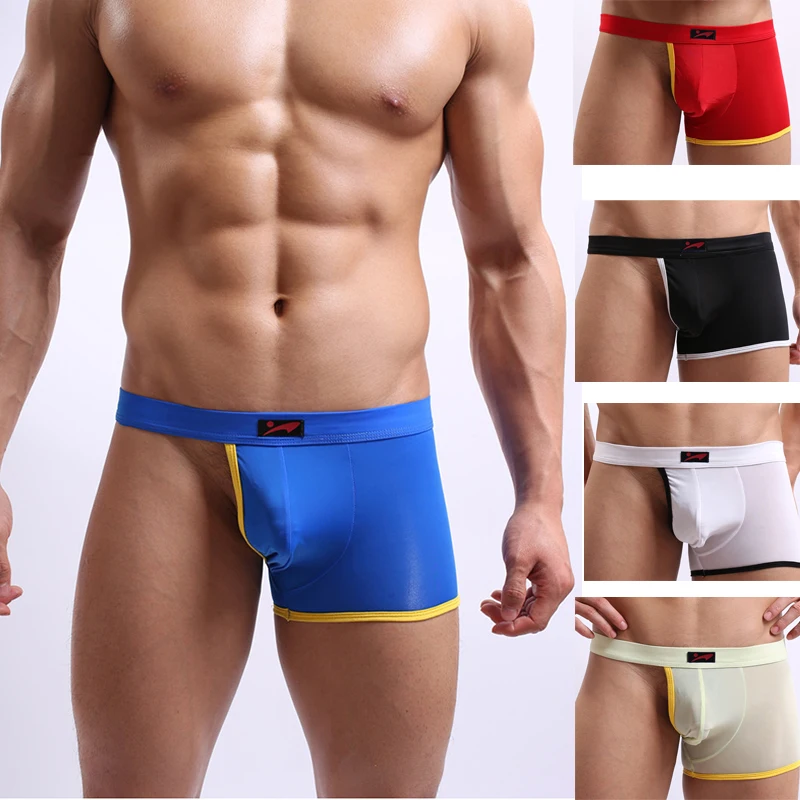 Men's temptation half thin section sexy hollow boxer briefs men's ice silk half icy low waist boxer briefs men 
Men's temptation half thin section sexy hollow boxer briefs men's ice silk half icy low waist boxer briefs men