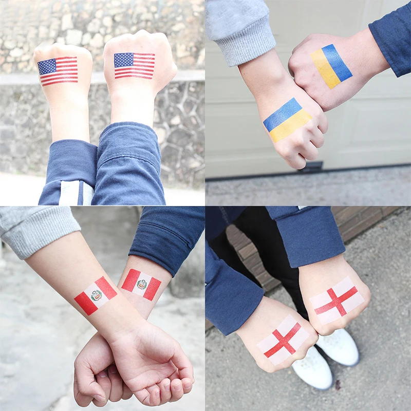 National Flag Temporary Tattoo Face Arm Art Men Women Fake Tattoo World Brazil Russia America Football Game Tattoos
National Flag Temporary Tattoo Face Arm Art Men Women Fake Tattoo World Brazil Russia America Football Game Tattoos