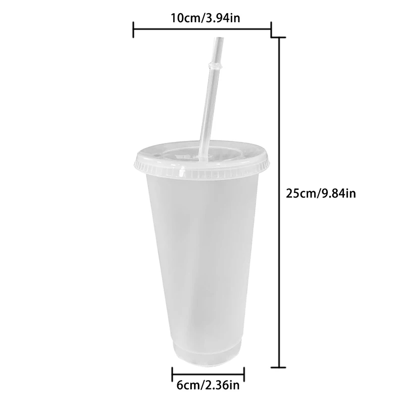 Summer 710ml Color Changing Cold Coffee Cup With Lid Straw Reusable Water Tea Mugs Clear Plastic Tumbler Matte Cups With Logo
Summer 710ml Color Changing Cold Coffee Cup With Lid Straw Reusable Water Tea Mugs Clear Plastic Tumbler Matte Cups With Logo