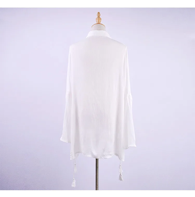 Sexy Swimsuit Coverup Mini Dress Cotton Hollow Stitching White Long-sleeved Beach Sunscreen Female Loose Bikini Cover Up
Sexy Swimsuit Coverup Mini Dress Cotton Hollow Stitching White Long-sleeved Beach Sunscreen Female Loose Bikini Cover Up