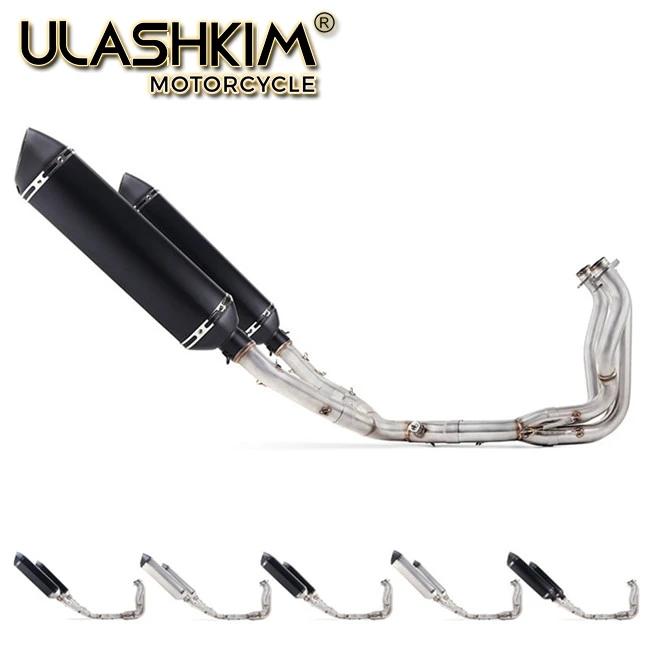 

Motorcycle Full Exhaust System Muffler Escape Modified Middle Link Pipe Slip On For Kawasaki Z1000 Z1 Ninja1000 2010-2016