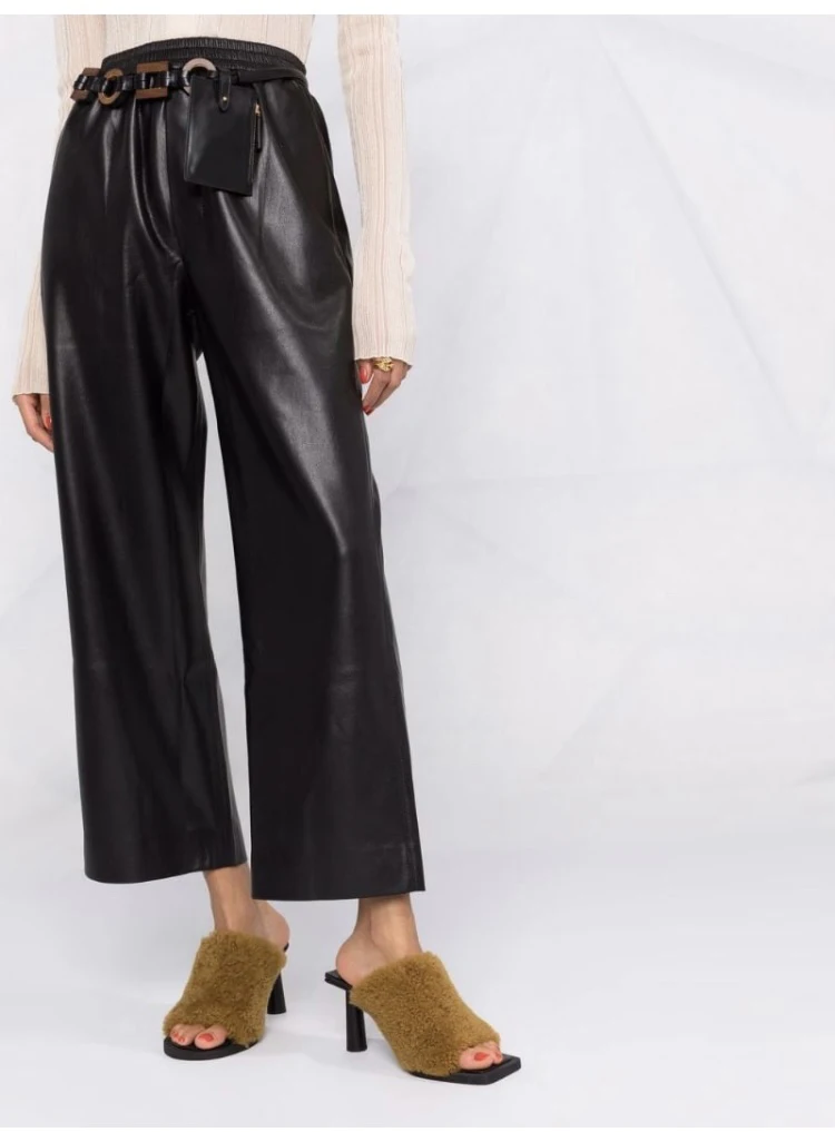 Designer Clothes New Women Fashion Elastic Waist Loose Casual Leather Ankle-Length Pants
Designer Clothes New Women Fashion Elastic Waist Loose Casual Leather Ankle-Length Pants