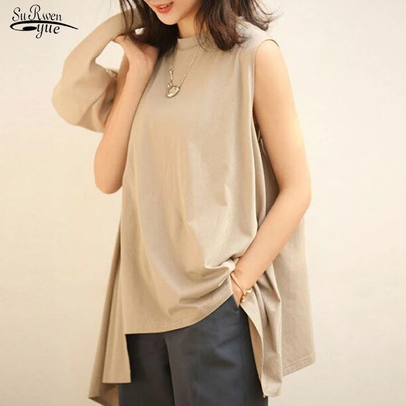 Plus Size Sleeveless Irregular Length Pullover Korean Fashion Casual Chic O-neck Loose Women Shirts and Tops Blusas Mujer 12498
Plus Size Sleeveless Irregular Length Pullover Korean Fashion Casual Chic O-neck Loose Women Shirts and Tops Blusas Mujer 12498