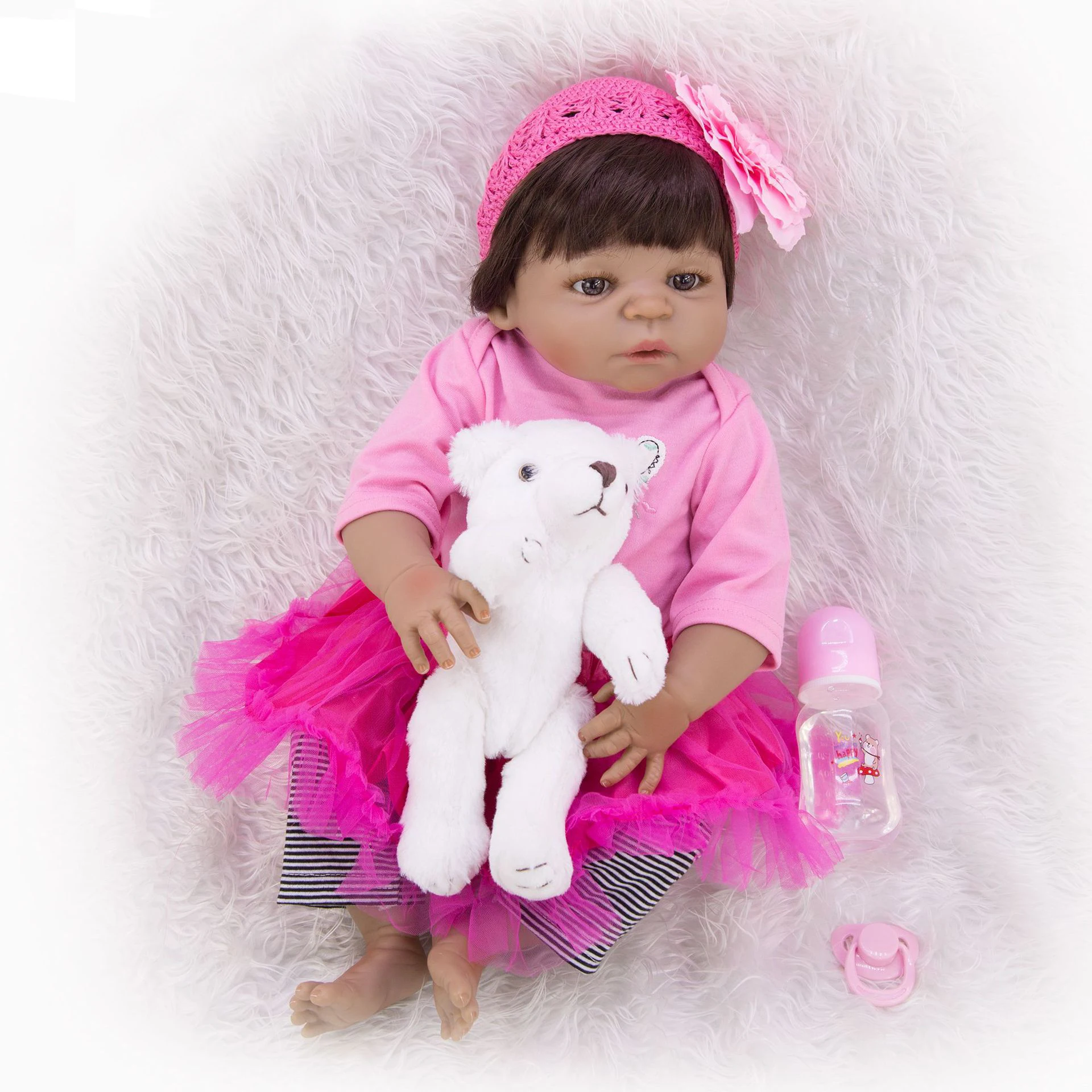 Модная полностью силиконовая кукла реборн 55 см, Реалистичная черная кукла реборн, африканская девочка для детей, подарок на день рождения
Модная полностью силиконовая кукла реборн 55 см, Реалистичная черная кукла реборн, африканская девочка для детей, подарок на день рождения