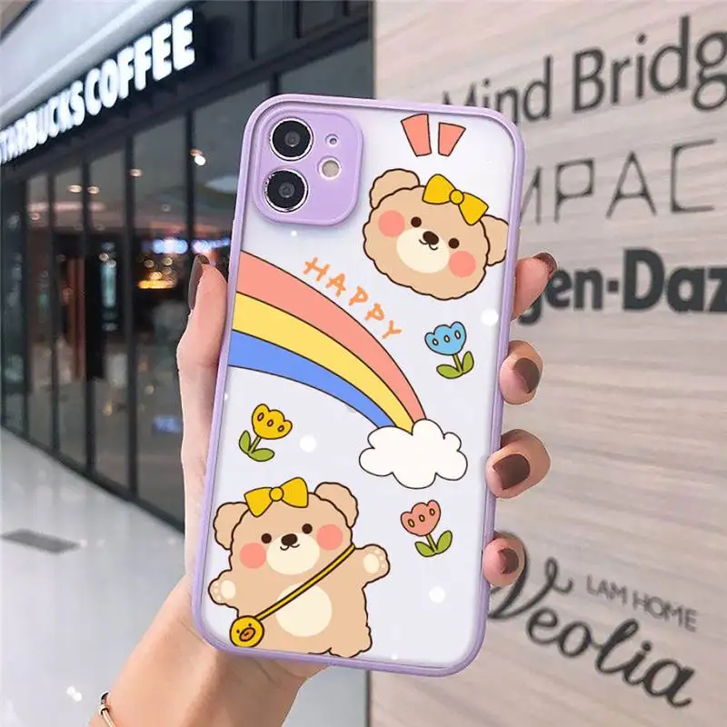 Cute bear rabbit flower Phone Case For iPhone 12 11 Mini Pro XR XS Max 7 8 Plus X Matte transparent Purple Back Cover
Cute bear rabbit flower Phone Case For iPhone 12 11 Mini Pro XR XS Max 7 8 Plus X Matte transparent Purple Back Cover