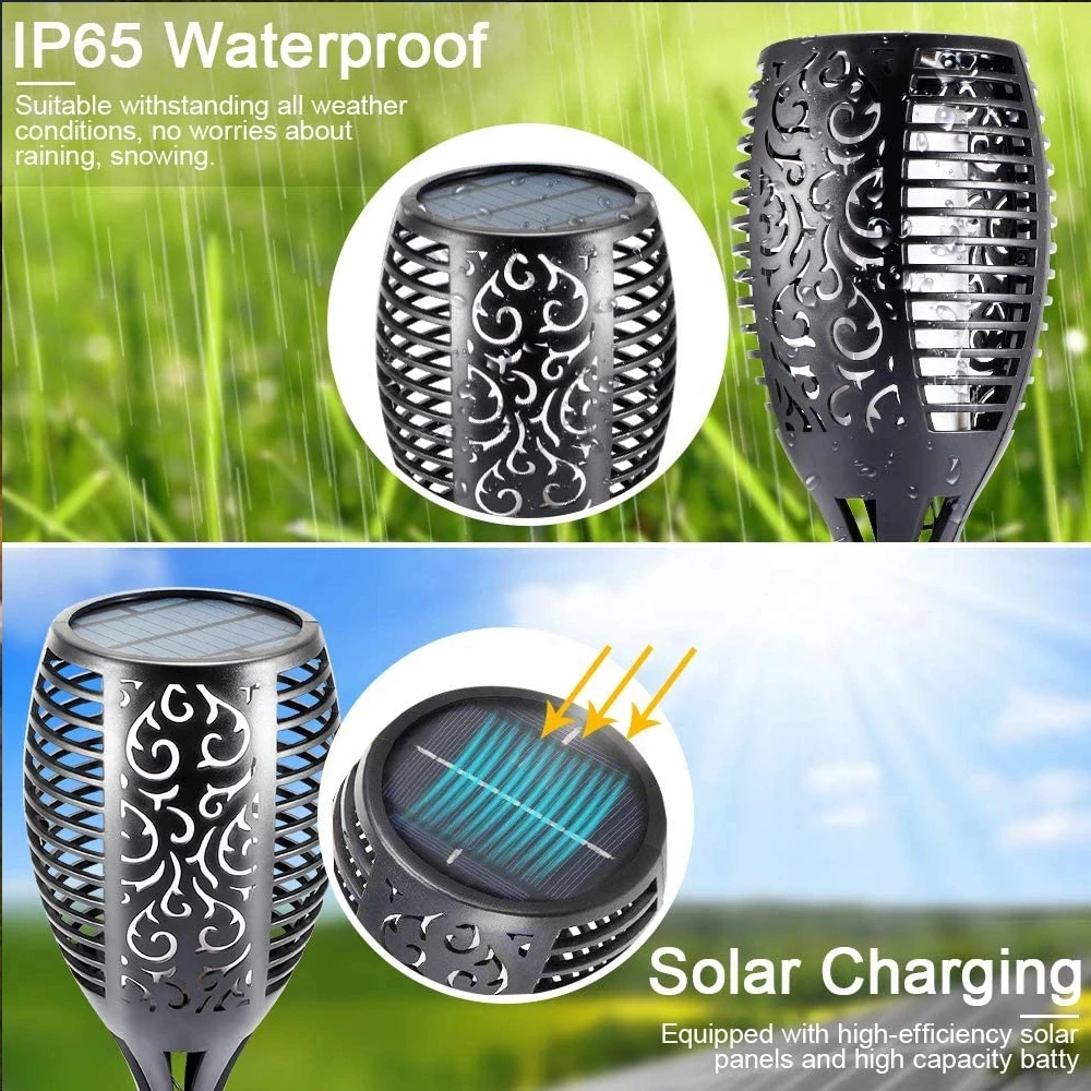 Outdoor Led Solar Lights Flickering Dancing Flame Torch Solar Lighting Waterproof Lamp for Garden Decoration Landscape Lawn Path
Outdoor Led Solar Lights Flickering Dancing Flame Torch Solar Lighting Waterproof Lamp for Garden Decoration Landscape Lawn Path