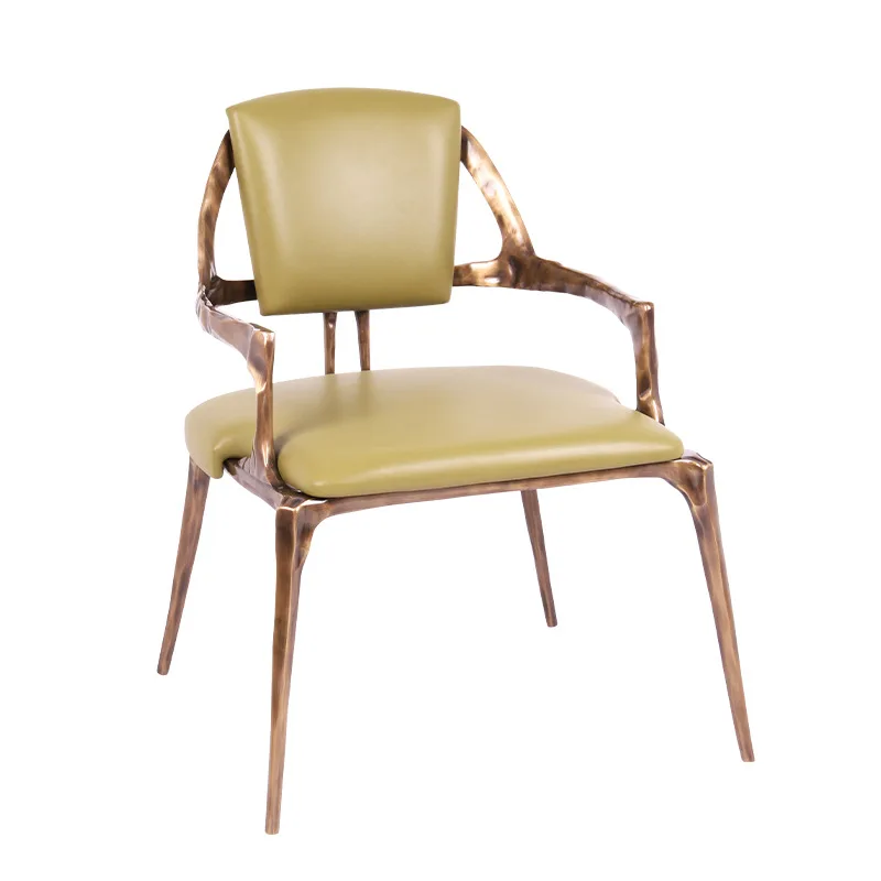 Retro Green Bronze Light Luxury Single Chair Leather Soft Bag High Resilience Living Room Dining Chair Comfortable Lounge Chair
Retro Green Bronze Light Luxury Single Chair Leather Soft Bag High Resilience Living Room Dining Chair Comfortable Lounge Chair