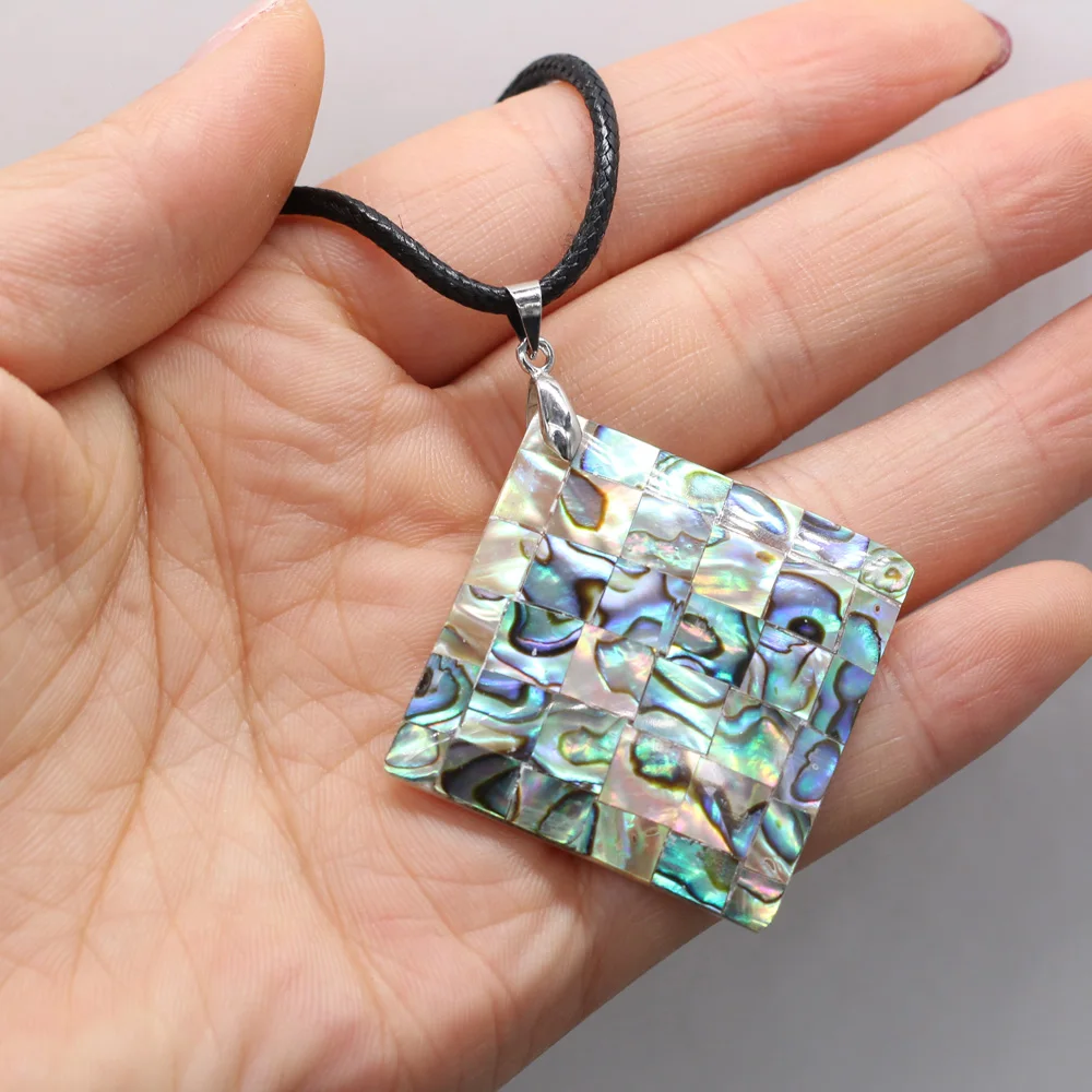 Natural Shell Necklace With Rhombus-Shaped Pendant Leather Cord 2MM Charms For Elegant Women Love Romantic Gift
Natural Shell Necklace With Rhombus-Shaped Pendant Leather Cord 2MM Charms For Elegant Women Love Romantic Gift