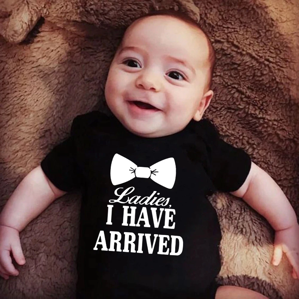 Ladies I Have Arrived Print Funny Newborn Boy Bodysuit Cute Cotton Short Sleeve Infant Baby Girl Onesies Outfit for 0-24M
Ladies I Have Arrived Print Funny Newborn Boy Bodysuit Cute Cotton Short Sleeve Infant Baby Girl Onesies Outfit for 0-24M