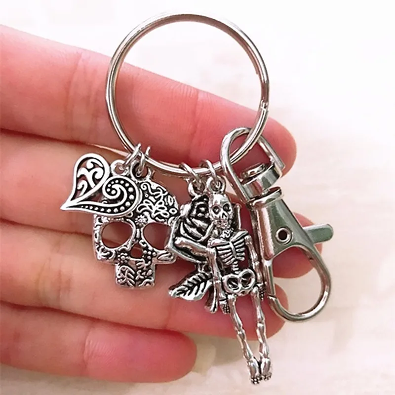 Sugar Skull Keyring,Goth Gifts,Skeleton Keychain,Skull Gift,Skulls And Roses,Gothic,Silver color, Emo Jewellery,Punk,Handmade
Sugar Skull Keyring,Goth Gifts,Skeleton Keychain,Skull Gift,Skulls And Roses,Gothic,Silver color, Emo Jewellery,Punk,Handmade