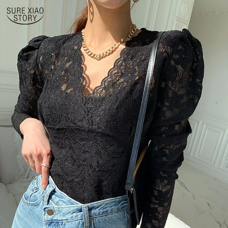 2022 See Through Puff Sleeve Chic Lace Shirt Blusas Mujer Sexy Lace Blouse Vintage Deep V-neck Long Sleeve Women Shirts 13470
2022 See Through Puff Sleeve Chic Lace Shirt Blusas Mujer Sexy Lace Blouse Vintage Deep V-neck Long Sleeve Women Shirts 13470