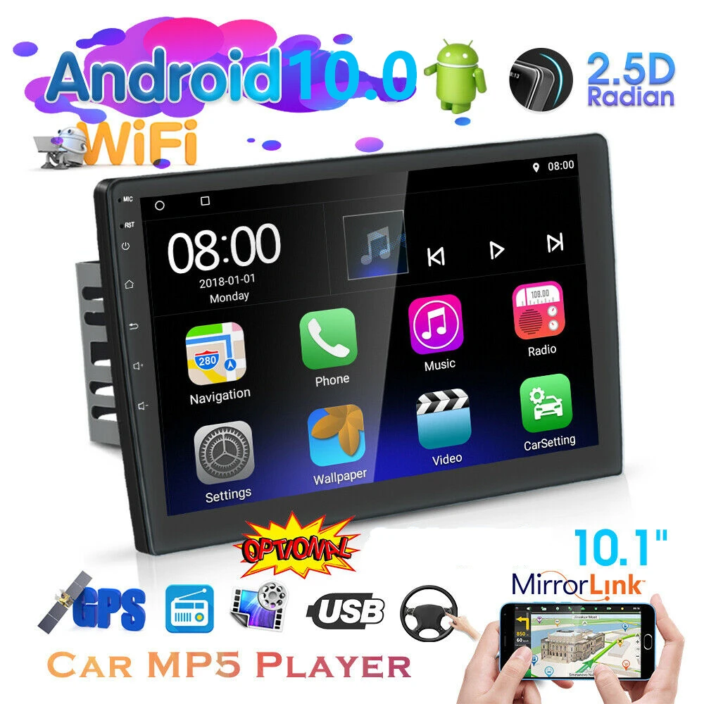 Автомагнитола 2 Din, сенсорный экран 10,1 дюйма, Android 10,0, Bluetooth, камера заднего вида, GPS, FM/USB/AUX
Автомагнитола 2 Din, сенсорный экран 10,1 дюйма, Android 10,0, Bluetooth, камера заднего вида, GPS, FM/USB/AUX