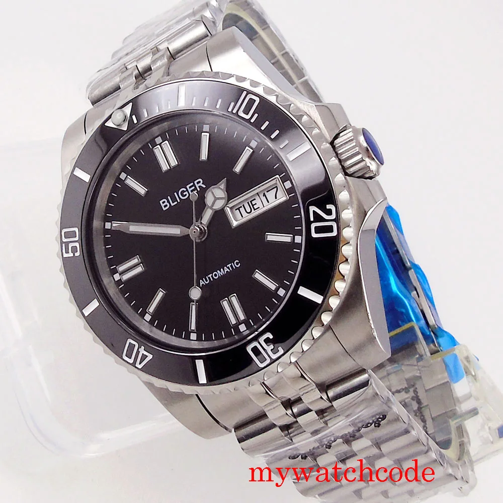 Bliger New 40mm Japan NH36A Sapphire Crystal Date Week Unidirectional Bezel Luminous Stainless Steel Strap SUB Watch
Bliger New 40mm Japan NH36A Sapphire Crystal Date Week Unidirectional Bezel Luminous Stainless Steel Strap SUB Watch