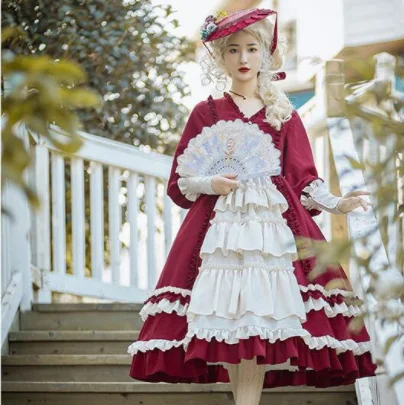 2021 kawaii girl gothic lolita op loli Vintage palace sweet princess lolita dress v-neck patchwork falbala high waist dress
2021 kawaii girl gothic lolita op loli Vintage palace sweet princess lolita dress v-neck patchwork falbala high waist dress