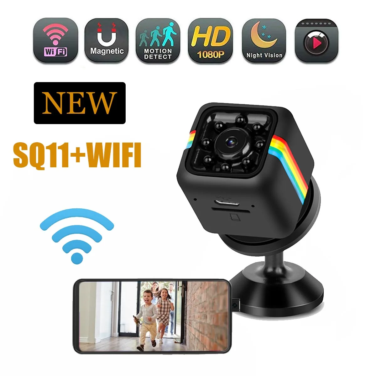 

JOZUZE WIFI Mini Camera HD 1080P Night Vision Camcorder Motion Detection DVR Micro Camera Sport DV Video Ultra Small Cam SQ11