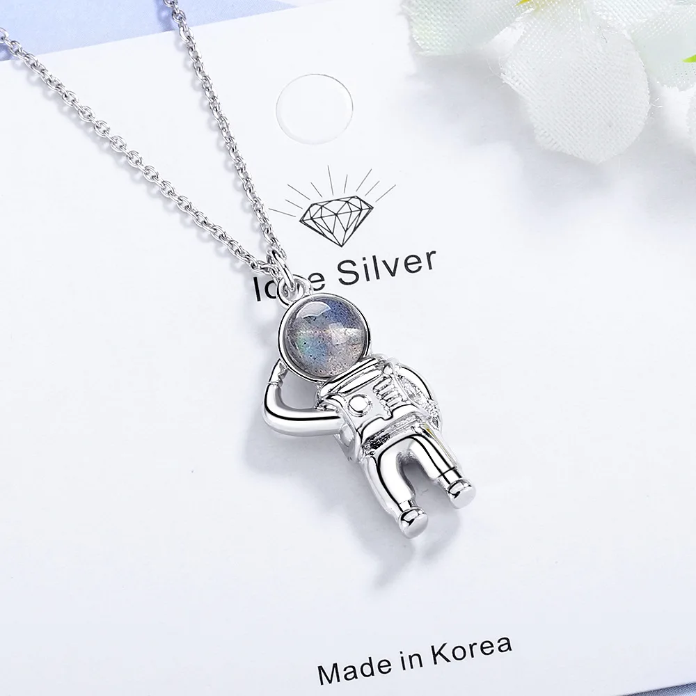 925 Sterling Silver Women Chain On The Neck Collarbone Necklace For Women Spaceman Style Crystal Pendant Chain Girl Jewelry Gift
925 Sterling Silver Women Chain On The Neck Collarbone Necklace For Women Spaceman Style Crystal Pendant Chain Girl Jewelry Gift
