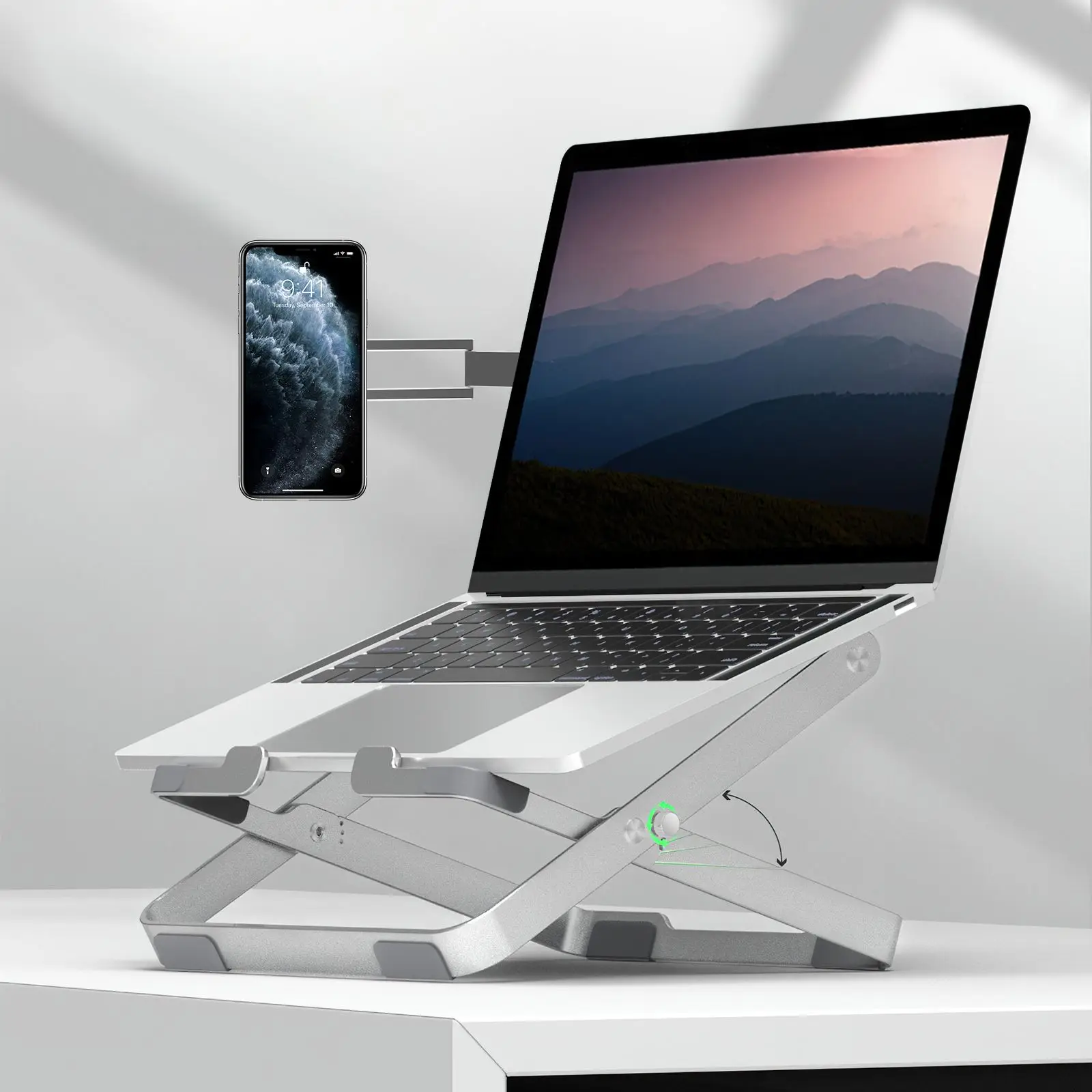 Adjustable X Laptop Stand Portable Aluminum Laptop Holder Riser Foldable Anti-Slip Laptop Raiser with Phone Holder
Adjustable X Laptop Stand Portable Aluminum Laptop Holder Riser Foldable Anti-Slip Laptop Raiser with Phone Holder