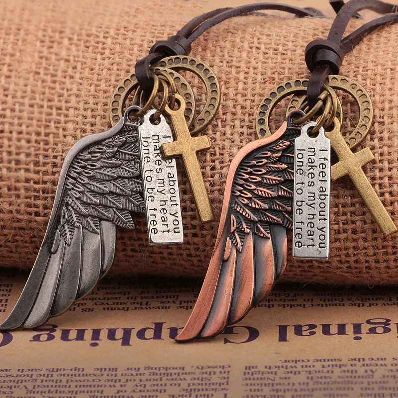 Fashion angel wings leather cowhide Necklace temperament popular Necklace accessories wholesale manufacturers direct sales
Fashion angel wings leather cowhide Necklace temperament popular Necklace accessories wholesale manufacturers direct sales