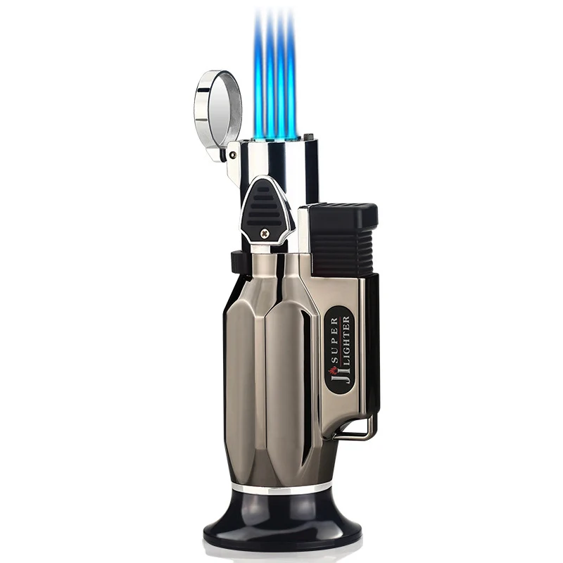 New Type Of Spray Gun Butane 3 Blue Flame Cigar Explosion-Proof Lighter Large Capacity Torch Turbo Cigarette Lighter Outdoor Kit
New Type Of Spray Gun Butane 3 Blue Flame Cigar Explosion-Proof Lighter Large Capacity Torch Turbo Cigarette Lighter Outdoor Kit
