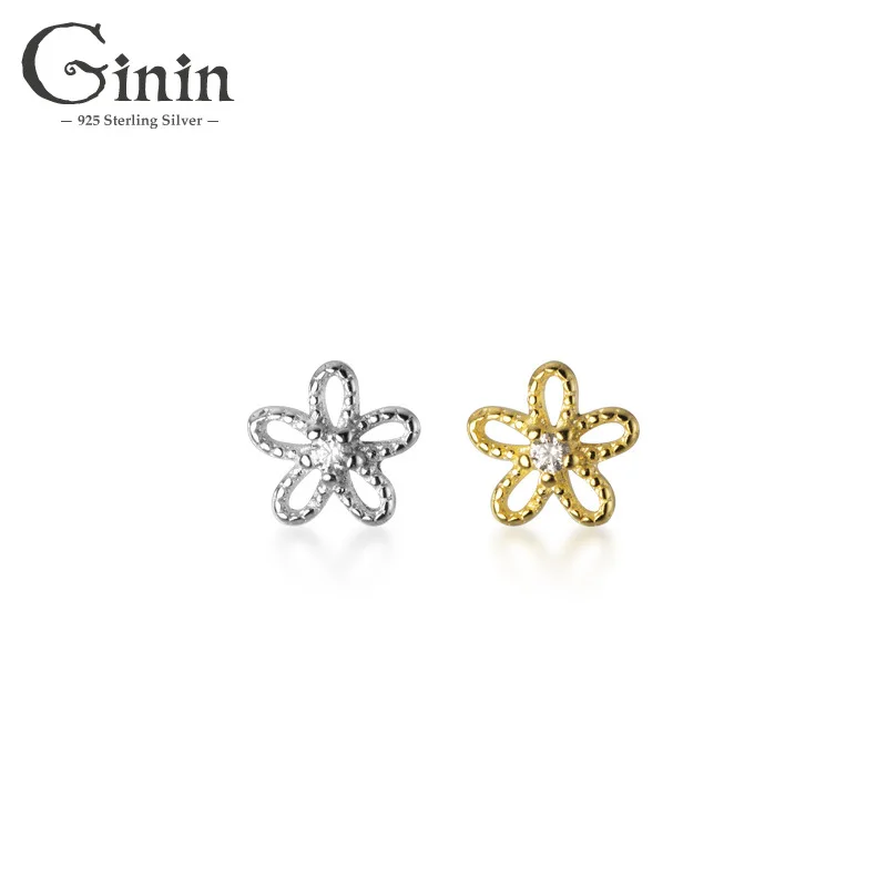 Ginin Real 100% 925 Sterling Silver Simple Unique Cute Small Flower Zircon Stud Earrings for Female Engagement Party Jewelry
Ginin Real 100% 925 Sterling Silver Simple Unique Cute Small Flower Zircon Stud Earrings for Female Engagement Party Jewelry