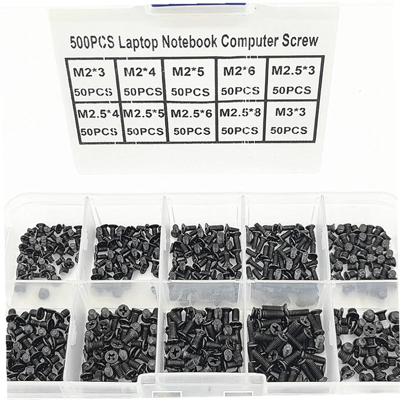 500Pcs M2 M2.5 M3 KM Screw Flat Head Phillips Screws Laptop Notebook Screws Set Kit for Computer Small Screw.
500Pcs M2 M2.5 M3 KM Screw Flat Head Phillips Screws Laptop Notebook Screws Set Kit for Computer Small Screw.