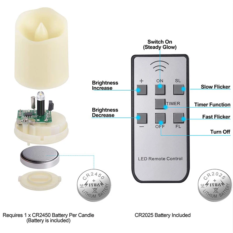 12 Pcs LED Candle With Remote And Timing Halloween Tea Lights Battery Powered For Wedding Birthday Christmas Candles Decoration
12 Pcs LED Candle With Remote And Timing Halloween Tea Lights Battery Powered For Wedding Birthday Christmas Candles Decoration