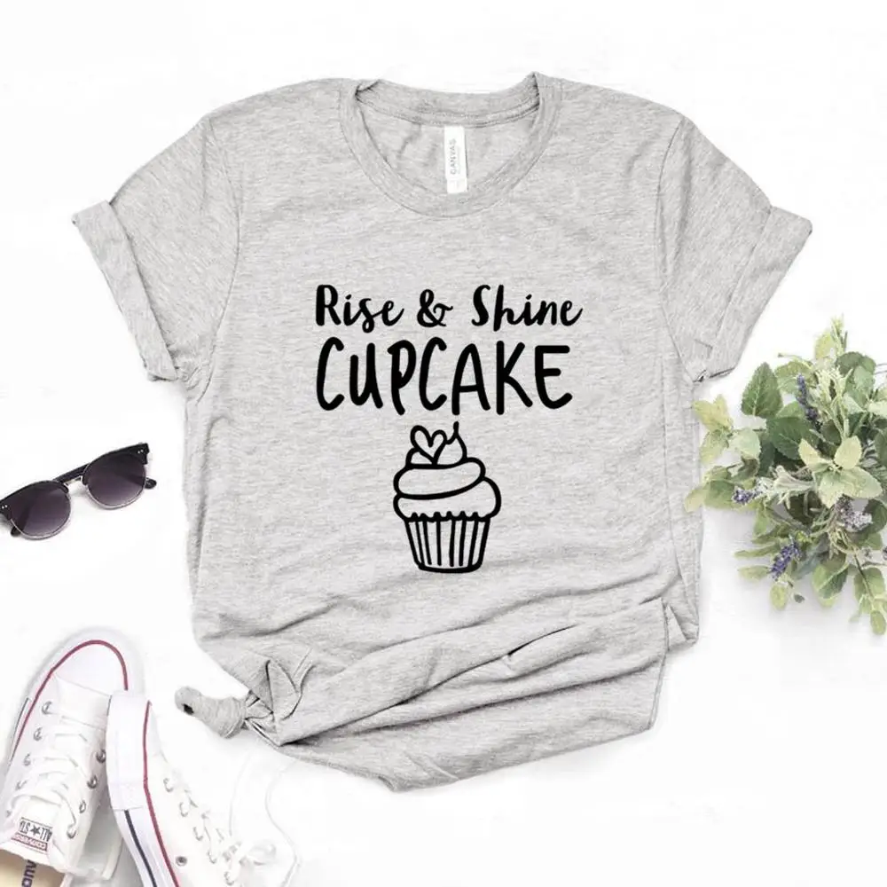 Women T Shirt Rise and Shine Cupcake Print Tshirt Women Short Sleeve O Neck Loose T-shirt Ladies Summer Causal Tee Shirt Tops
Women T Shirt Rise and Shine Cupcake Print Tshirt Women Short Sleeve O Neck Loose T-shirt Ladies Summer Causal Tee Shirt Tops