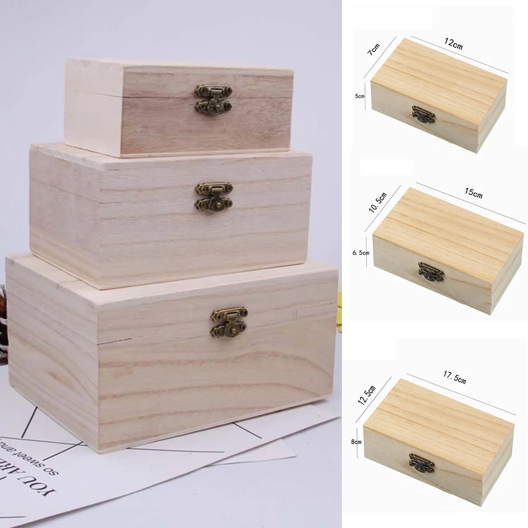 S/M/L Wooden Storage Box Plain Wood With Lid Multifunction Square Hinged Craft Gift Boxes For Home Supply Storage Decoration
S/M/L Wooden Storage Box Plain Wood With Lid Multifunction Square Hinged Craft Gift Boxes For Home Supply Storage Decoration