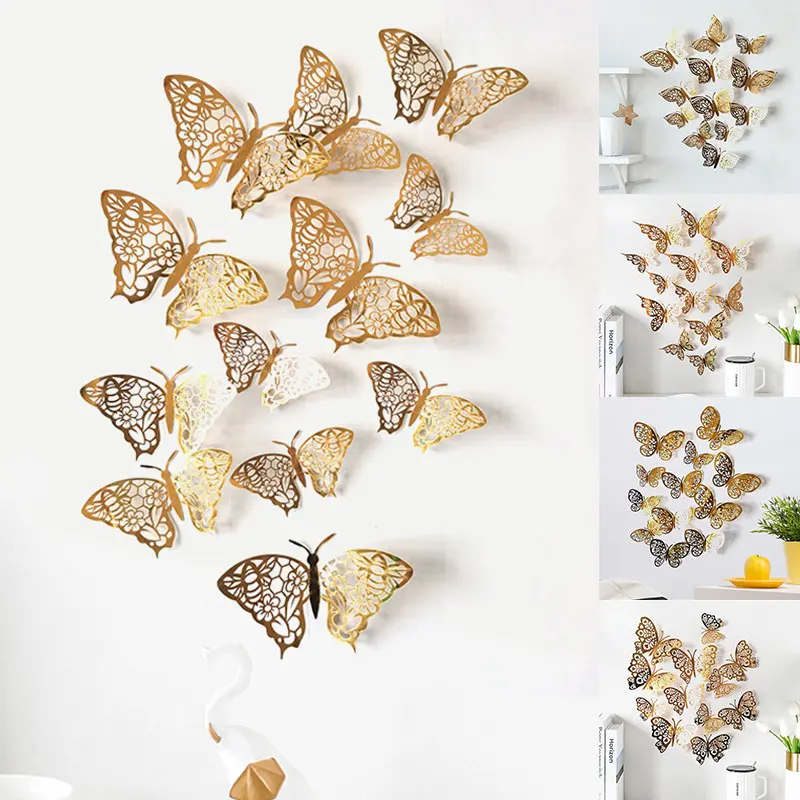 12PCS3D Hollow Butterfly Wall Decor Hot Sale Butterfly Stickers Hollow Carving Butterfly Exquisite Design Party Cake Decorations
12PCS3D Hollow Butterfly Wall Decor Hot Sale Butterfly Stickers Hollow Carving Butterfly Exquisite Design Party Cake Decorations