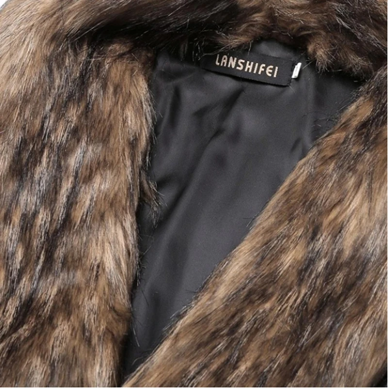 Модное меховое пальто из искусственного меха женское пушистое теплое с длинным