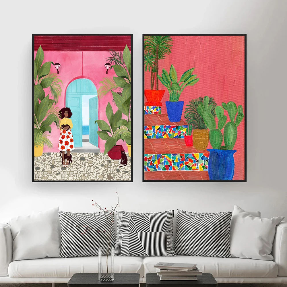 Botanical Cactus Stairs Wall Art Canvas Painting Color Abstract Plants Girl Nordic Posters and Prints Picture Modern Home Decor
Botanical Cactus Stairs Wall Art Canvas Painting Color Abstract Plants Girl Nordic Posters and Prints Picture Modern Home Decor