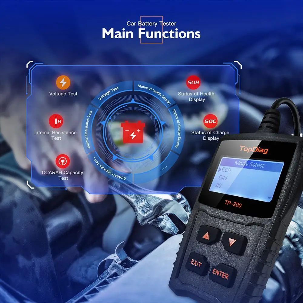 TopDiag TP200 12V Charging System Test Alternator Tester New Car Battery Tester Diagnostic
TopDiag TP200 12V Charging System Test Alternator Tester New Car Battery Tester Diagnostic