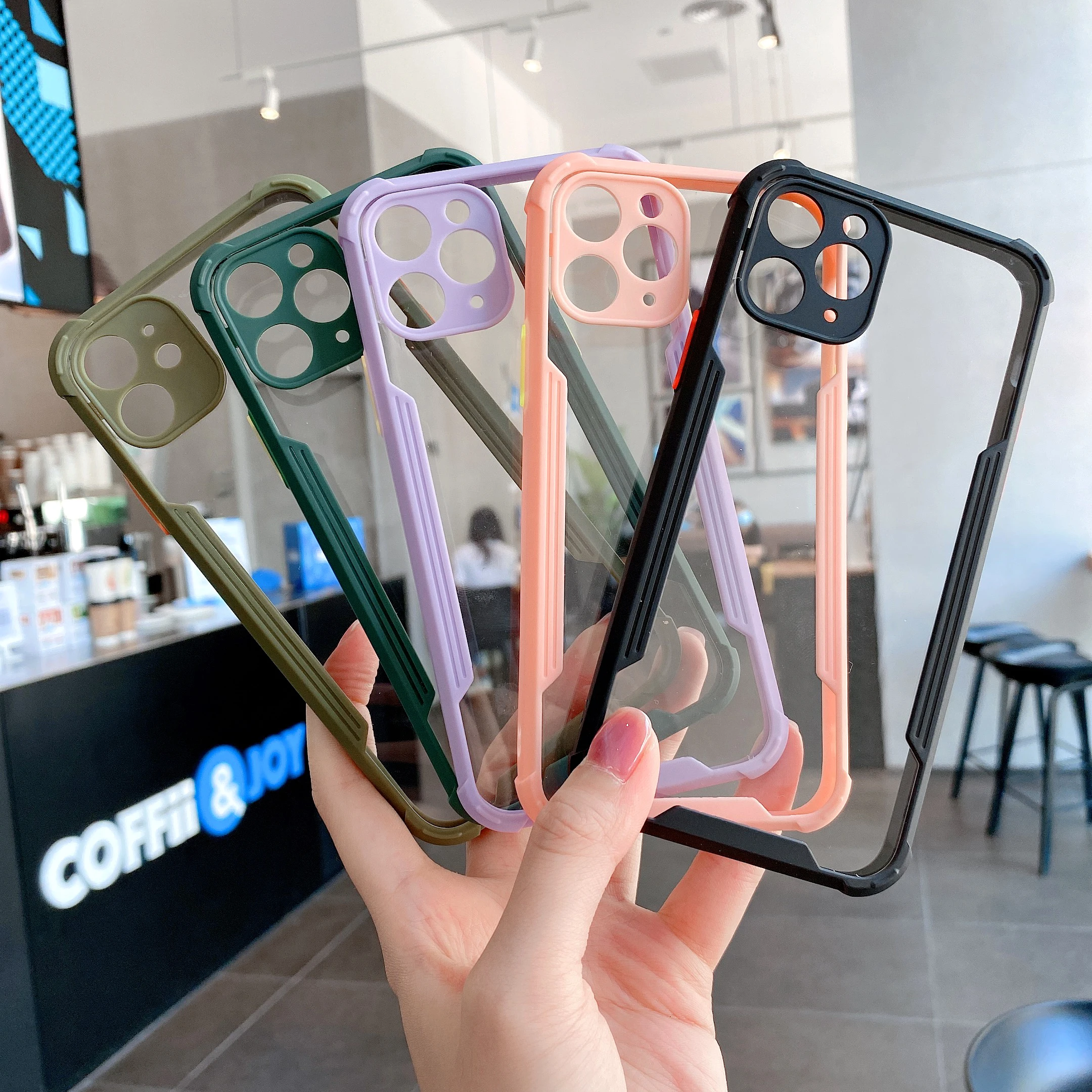 New Shockproof Transparent Phone Case For iPhone 11 Pro Max SE 2020 X XR XS Max 8 7 Plus Solid Contrast Color Hard PC Back Cover
New Shockproof Transparent Phone Case For iPhone 11 Pro Max SE 2020 X XR XS Max 8 7 Plus Solid Contrast Color Hard PC Back Cover