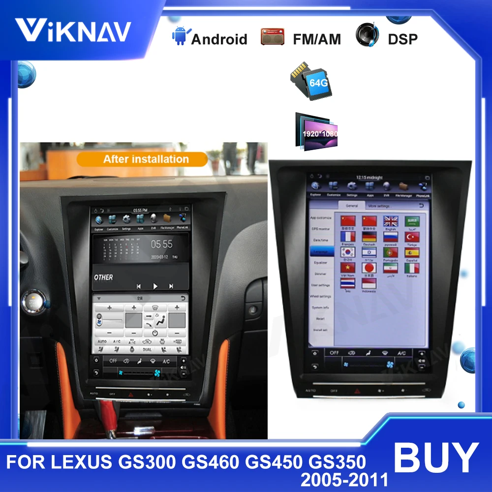 Автомагнитола для Lexus GS300 GS460 GS450 GS350 2005-2011 Android, автомобильный стереоприемник, мультимедийный плеер, магнитофон, головное устройство
Автомагнитола для Lexus GS300 GS460 GS450 GS350 2005-2011 Android, автомобильный стереоприемник, мультимедийный плеер, магнитофон, головное устройство