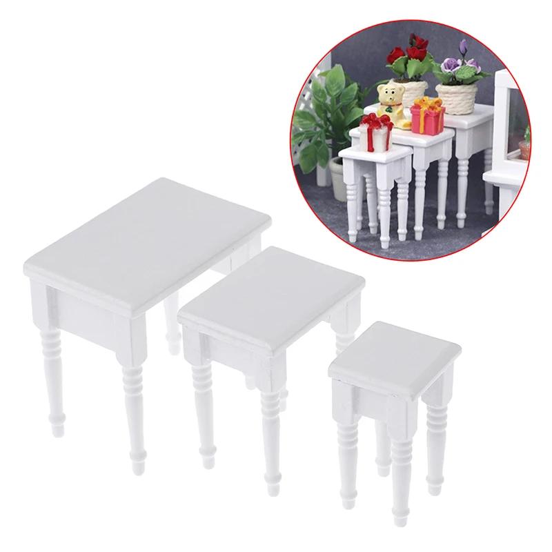 3pcs/set 1:12 Dollhouse Miniatures Wooden White Table Model Doll House Furniture Toys
3pcs/set 1:12 Dollhouse Miniatures Wooden White Table Model Doll House Furniture Toys