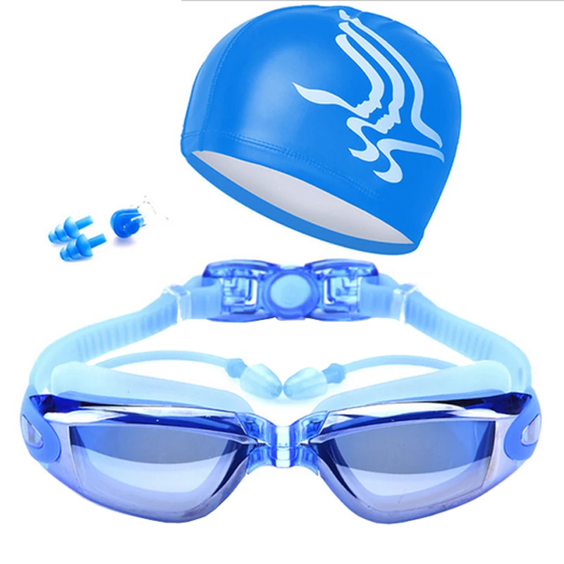 Swimming Goggles Silicone Nose Clip Ears Plug Swim Cap Set Adjustable Eyewear Swimming Glasses Anti Fog Aiving Glasses Equipment
Swimming Goggles Silicone Nose Clip Ears Plug Swim Cap Set Adjustable Eyewear Swimming Glasses Anti Fog Aiving Glasses Equipment