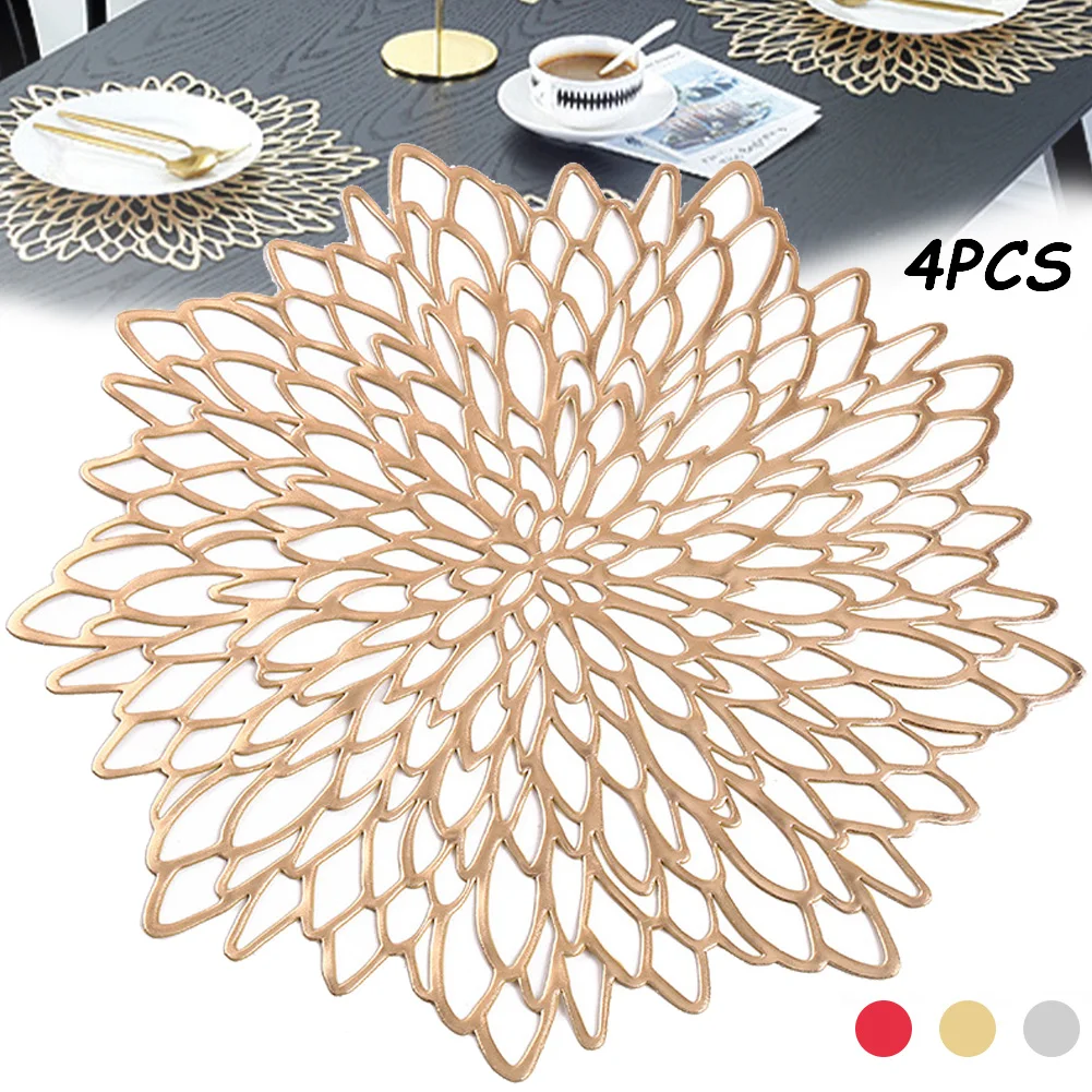 4PCS PVC Hollow Insulation Coaster Pads Table Bowl Mats Home Christmas Wedding Decor Heat Resistant Placemat For Dining Table
4PCS PVC Hollow Insulation Coaster Pads Table Bowl Mats Home Christmas Wedding Decor Heat Resistant Placemat For Dining Table