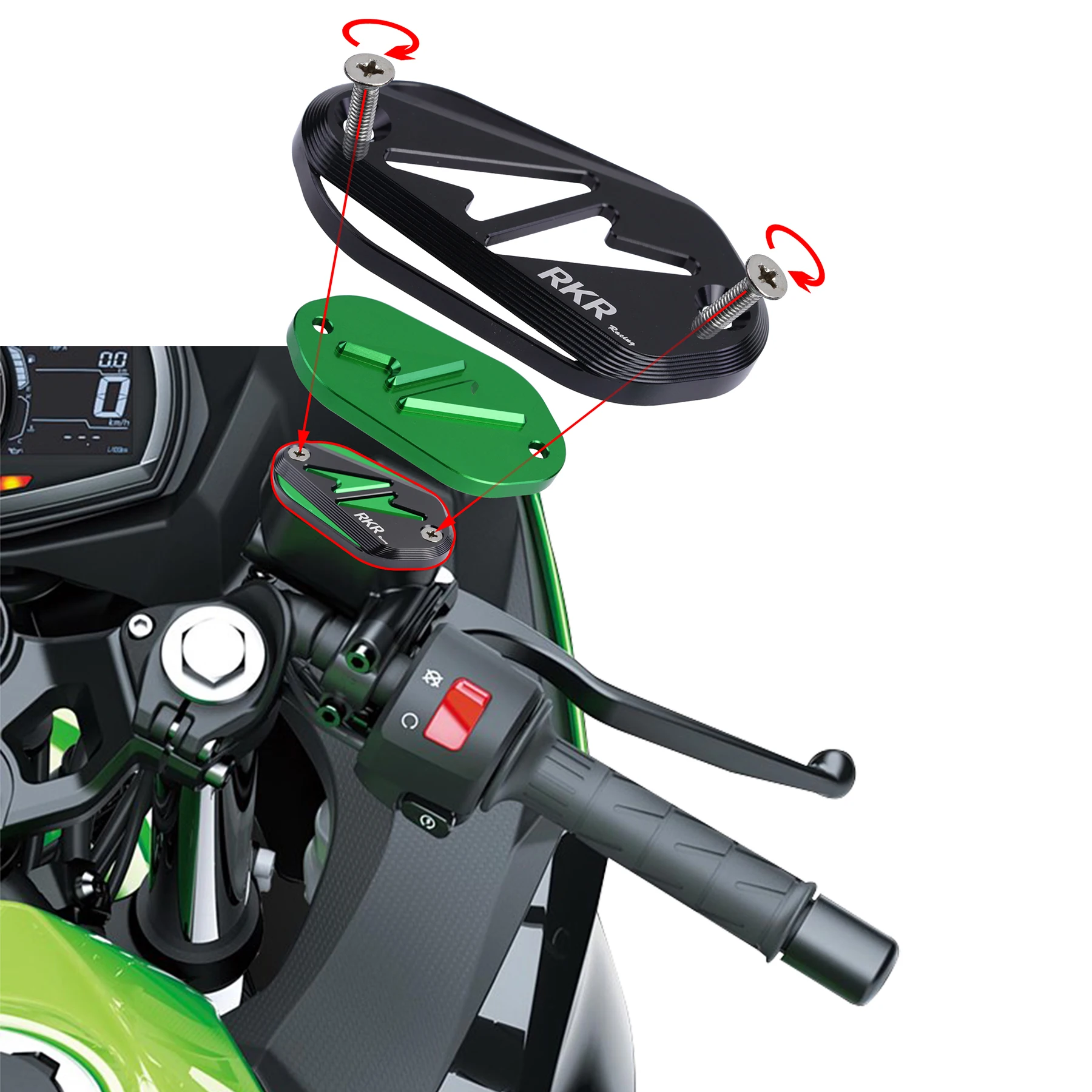 Motorcycle Front Brake Pump Fluid Fuel Reservoir Cap Cover CNC Aluminum Decorative Cover For KAWASAKI Ninja400 Z400 NINJA 400
Motorcycle Front Brake Pump Fluid Fuel Reservoir Cap Cover CNC Aluminum Decorative Cover For KAWASAKI Ninja400 Z400 NINJA 400
