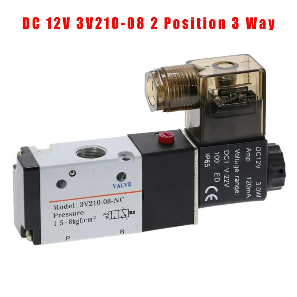 DC 12V 3V210-08 2 Position 3 Way 1/4 PT Air Pneumatic Solenoid Valve 0.15-0.8MPa Air Solenoid Valves Pneumatic Control Valve
DC 12V 3V210-08 2 Position 3 Way 1/4 PT Air Pneumatic Solenoid Valve 0.15-0.8MPa Air Solenoid Valves Pneumatic Control Valve