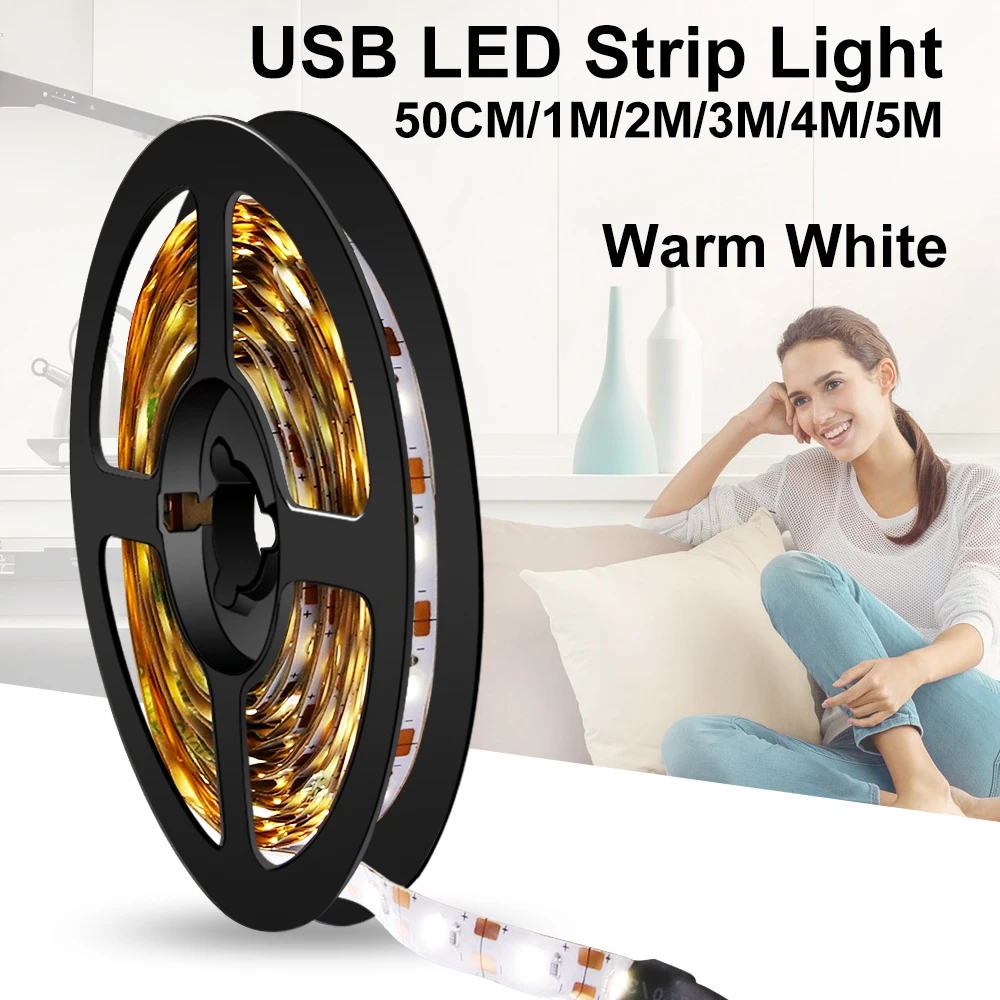 USB Flexible Tira LED Light Tape DC 5V TV BackLight 0.5M 1M 2M 3M 4M 5M 2835 SMD Strip Lamp LED Bedroom Wall Decoration Lighting
USB Flexible Tira LED Light Tape DC 5V TV BackLight 0.5M 1M 2M 3M 4M 5M 2835 SMD Strip Lamp LED Bedroom Wall Decoration Lighting