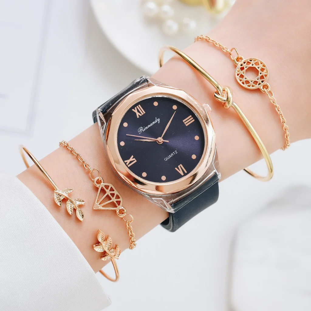 5 PCS Set New Luxury Ladies Watch Bracelet Set Quartz Wristwatch Women Watch Clock Gift Rubber Strap Big Dial Reloj Mujer
5 PCS Set New Luxury Ladies Watch Bracelet Set Quartz Wristwatch Women Watch Clock Gift Rubber Strap Big Dial Reloj Mujer
